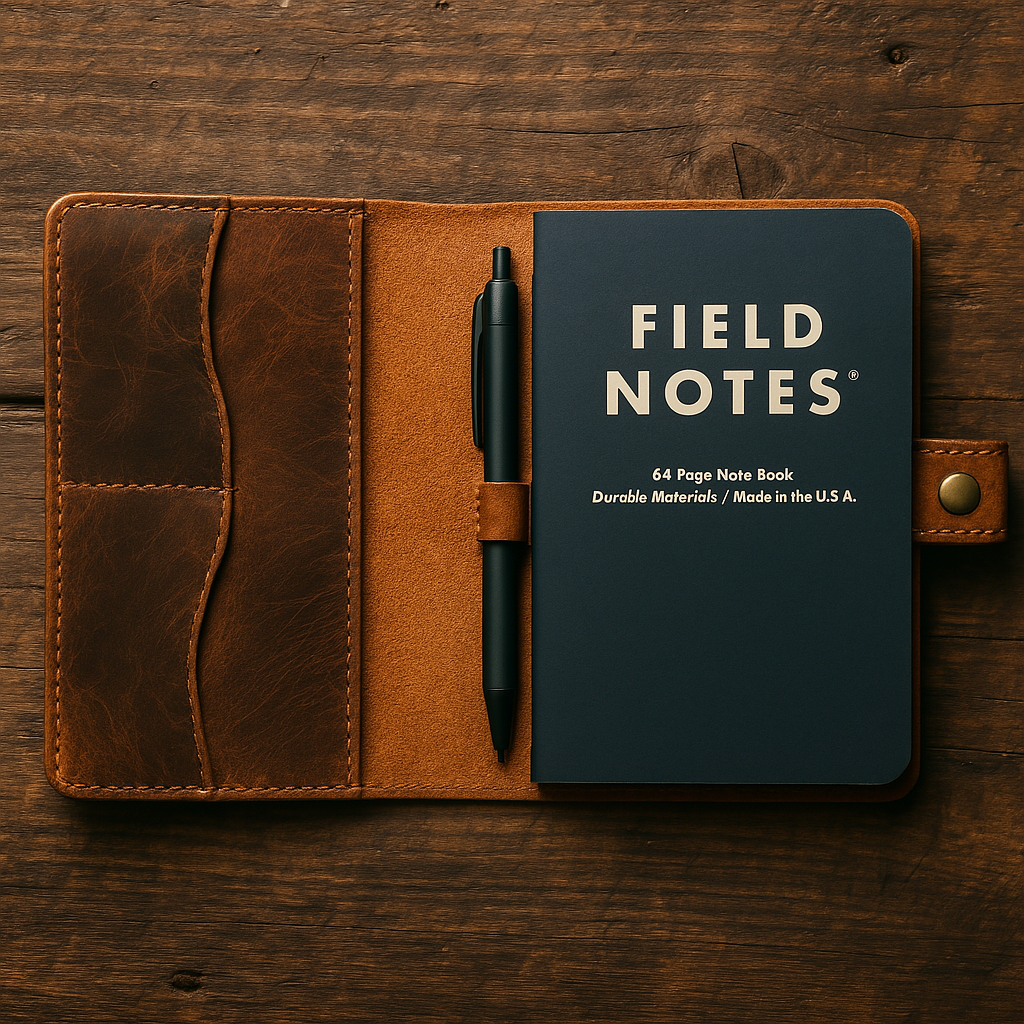 Leather Journal Cover for Field Notes – 6x8"