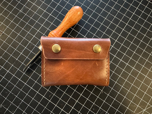 Leather Two Snap Two Card Holder