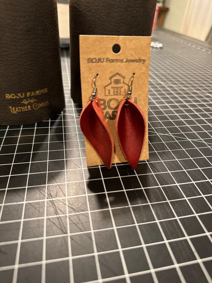 Hand-Crafted Leather Teardrop Earrings