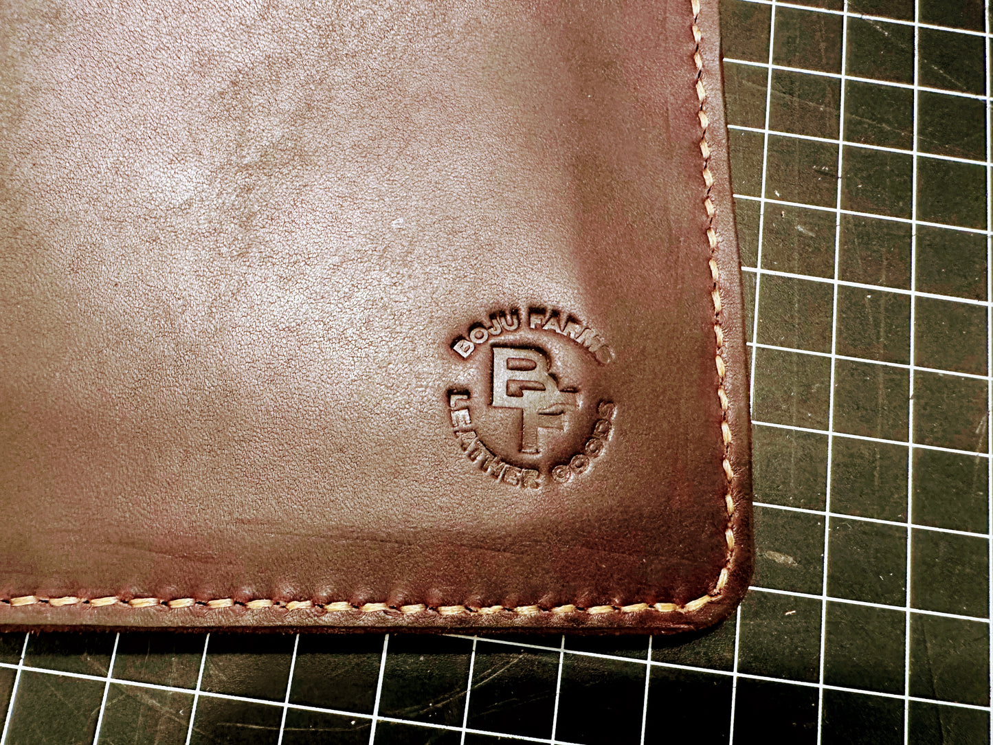 Handcrafted Leather Clutch with Wrist Strap - Rich Brown